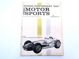 1961 TODAY'S MOTOR SPORTS Magazine from September 1961 ~ Golden Anniversary 500