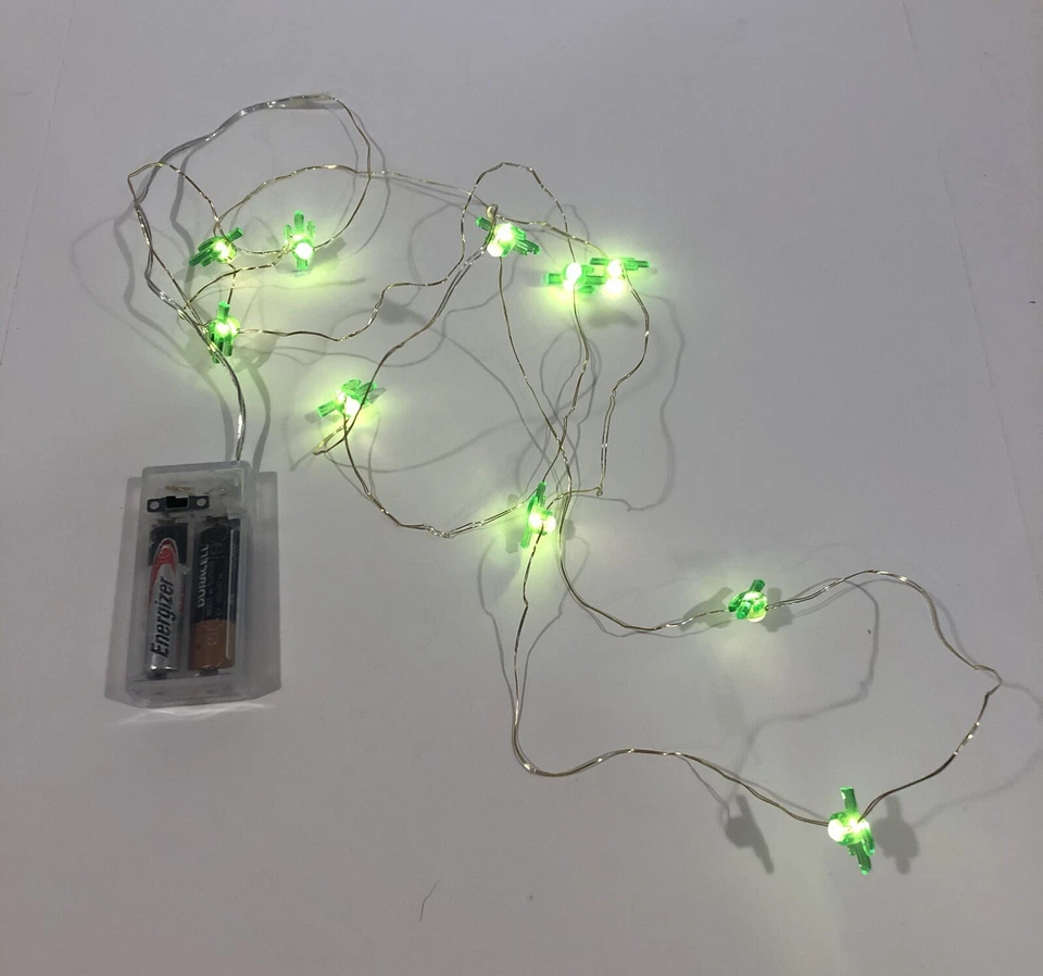 Mini Green Cactus Wire Lights LED Battery Power Fairy Craft Wedding Lights 5ft - Image 1 of 1