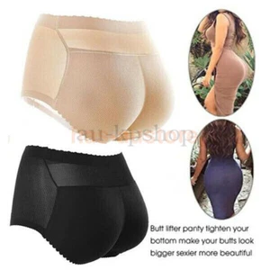 Women Fake Body Shaper Padded Pants Butt Lifter Hip Enhancer Middle-Waist Panty - Picture 1 of 17