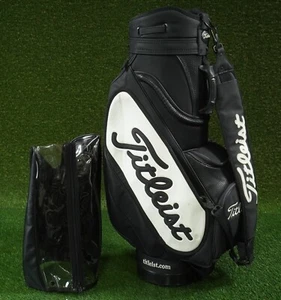 CLASSIC 9” TOP TITLEIST STAFF BAG 6 WAY DIVIDERS GOLF BAG BLACK / WHITE ~ L@@K!! - Picture 1 of 12