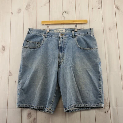 GAP 蓝色牛仔裤短裤男式 40 宽松版型 90 年代拉链前复古中号水洗蓝色 — 第 1/4 张图片