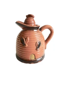 hONEY BEE HIVE BROWN CERAMIC POT PITCHER FARMHOUSE COUNTRY BOHO KITCHEN neocurio - Picture 1 of 9