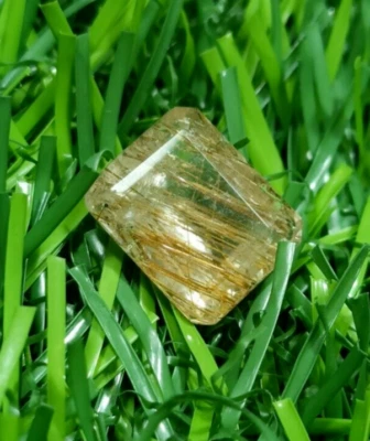 Golden Rutile Quartz Faceted Beautiful Rutile Golden Making Jewellery 11X9X6 MM - Image 1 of 4