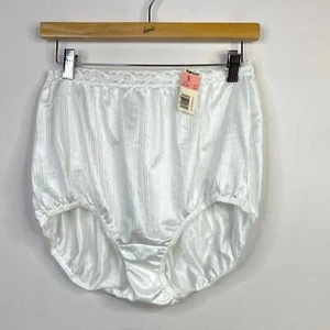 Vintage Warners Shine On White Nylon Lace Silky Shiny Full Coverage Panties 9 - Picture 1 of 10