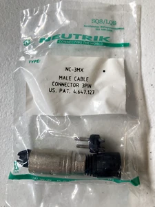 Neutrik NC3MX Male Cable Connector 3 Pin Brand New Sealed - Picture 1 of 1