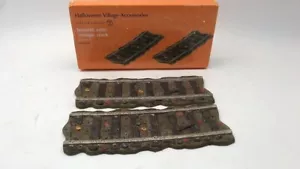 Retired Dept 56 Snow Village Halloween Haunted Rails Straight Track NOS - Picture 1 of 3