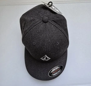 Volcom Flexfit Dri-fit Full Stone Dark Heather 3D Logo Hat Cap New! L/XL - Picture 1 of 7