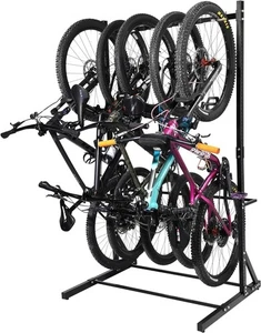 Portabici Libera Installazione, 300 Lbs 5 Livelli Resistente Acciaio Verticale Portabici - Foto 1 di 7