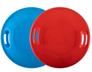 Round Snow Saucer Sleds- 24” Plastic Disc Sleds for Kids and Adults- Heavy Du... - Picture 1 of 6
