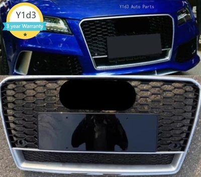 Chrome Front Bumper Honeycomb Grille For Audi A7 S7 2011-2015 Update to RS7 - Image 1 of 3