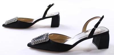 Badgley Mischka Women's Emmie Block Heeled Slingback Pumps Black US:9.5 - Image 1 of 4
