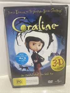 Película familiar para niños Coraline (DVD, 2009) 2D 3D años 2000 Reg 4 - Imagen 1 de 3