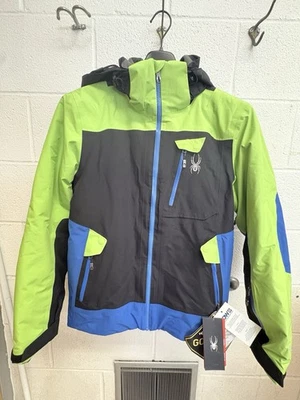 Chaqueta de esquí para nieve aislada SPYDER Leader para hombre LIMA negra y azul Foto 1 de 4