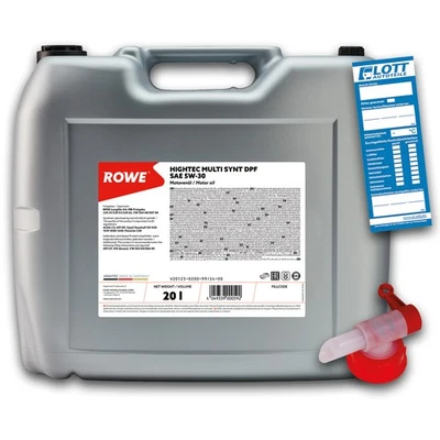 20L ROWE Motoröl Hightec Multi Synt DPF 5W-30 MB 229.31 229.51 VW 504.00 + Hahn