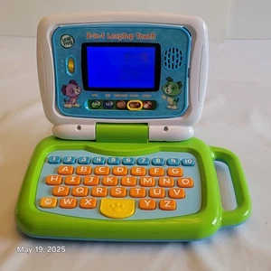 Juguete dinámico de aprendizaje electrónico verde Leapfrog 2 en 1 Leaptop Touch para niños pequeños - Imagen 1 de 4