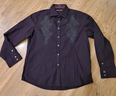 HOUSE OF LORDS El Chapo Narco Shirt Men Sz 3XL Purple Long Sleeve Casual Western - Image 1 of 4