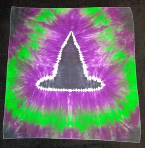 *BOGO* Sombrero de brujas negro, púrpura y verde tinte líquido tie dye bandana - Imagen 1 de 1