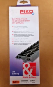 PIKO HO G231 9.1" 55401 Box of Six Roadbed A-Track Straight, 231mm - Picture 1 of 2
