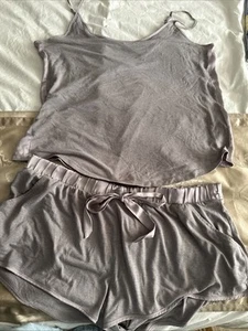 Primark women Love to lounge pyjama set mauve sleep wear UK16 satin - Picture 1 of 4