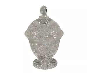 Antique Original Vintage Brilliant Crystal Cut Glass Candy Dish Bowl Lidded Jar - Picture 1 of 22