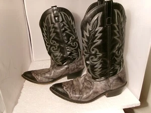 Botas de Vaquero Laredo 6782 12EW Negro Gris Cuero Eje de Zorro China 2005 - Imagen 1 de 16