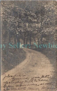 Dobbs Ferry NY - ROAD THRU THE WOODS - RPPC Postal - Imagen 1 de 2