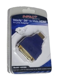 Brand New IMPACT Velocity HDMI to Male DVI In-Line Adapter 40368 - Picture 1 of 1