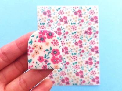 Flower Pattern #5) Polymer Clay Image Transfer Sheet Paper | Unique Clay Tools - image 1 of 4