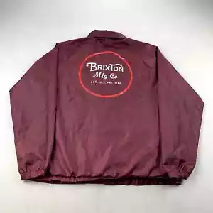 Birxton Coach Jacket Windbreaker Adult Small Burgundy Red Maverick Mfg Co Snap - Picture 1 of 14