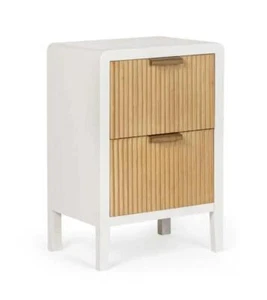 Cassettiera 2 cassetti Charley colore bianco - naturale 40X30X60H - Foto 1 di 1