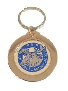 Loyal Order Of The Moose Lodge 24K Gold Finish Keychain - Picture 1 of 6