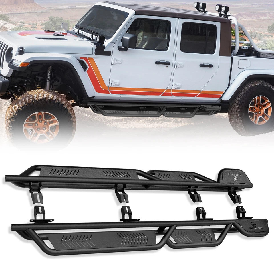 For 2020-2024 Jeep Gladiator JT 4 Door  2-Stairs Drop Side Steps Running Boards - Изображение 1 из 4