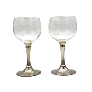 Bicchieri da vino norvegesi vintage ASTRI HOLTHE, coppia con stelo in peltro da collezione - Foto 1 di 7