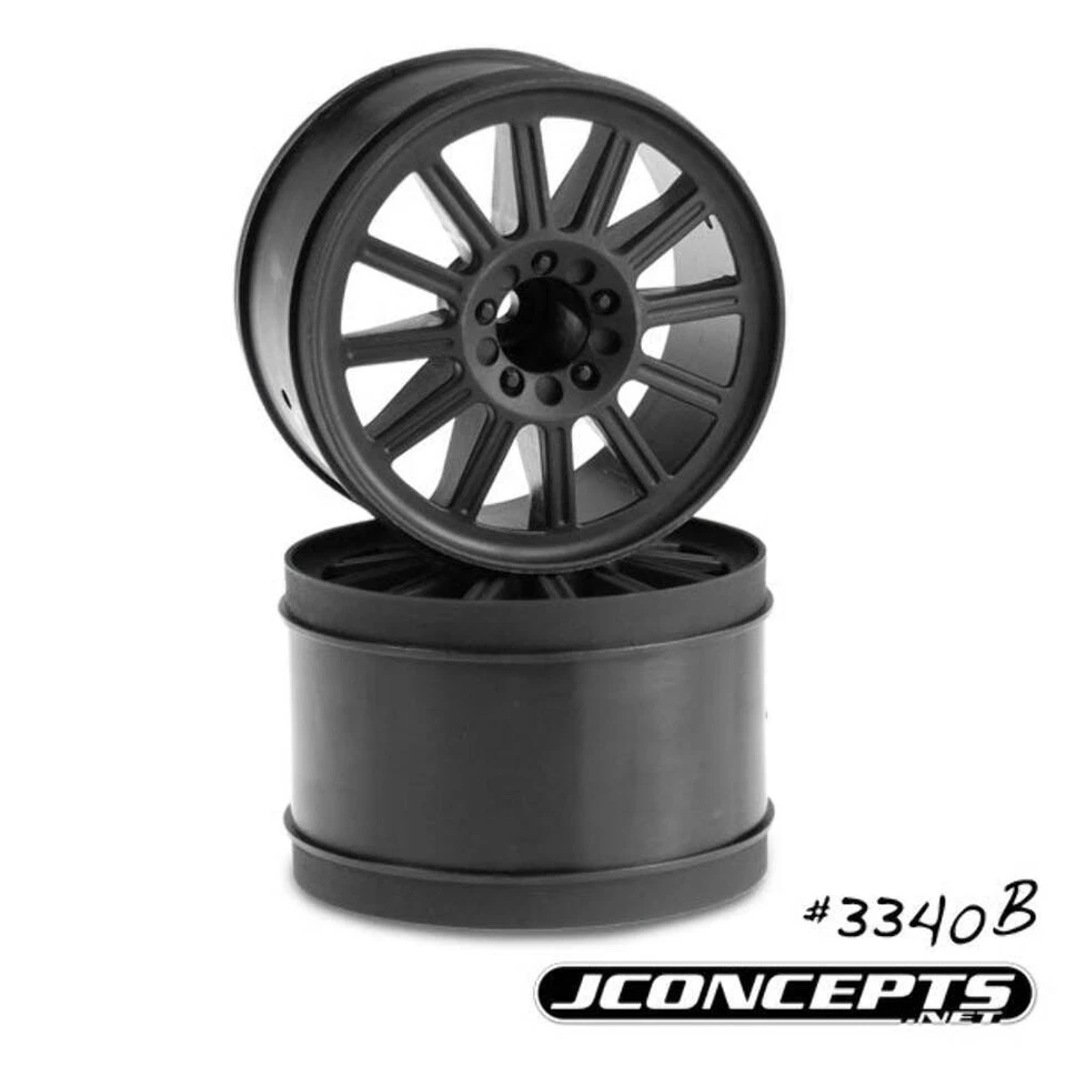 JConcepts 12mm Hex Rulux 2.8" Front Wheel (2) (Black) Traxxas Stampede / Rustler - Image 1 of 1
