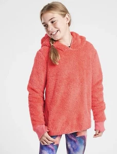 Athleta Girl So Snug Sherpa Hoodie Size 14 XL Coral - Picture 1 of 7