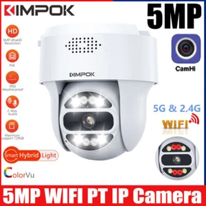 KIMPOK 5MP 2.4G+5G WIFI Hybird Light Colorvu POE IP PT Kamera Human Tracking - Picture 1 of 17