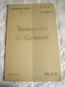 Vintage Programme Theatre du Gymnase Marseille 24 june 1916 Le Coq En Pate - Picture 1 of 3