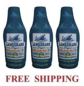 BOTELLA DE CERVEZA LANDSHARK MOHEGAN SUN 3 CON CREMALLERA KOOZIE COOZIE REFRIGERADORES HUGGIE NUEVO - Imagen 1 de 1