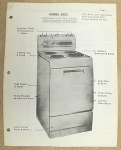 Catálogo de piezas de rango eléctrico Frigidaire S22C - Imagen 1 de 1