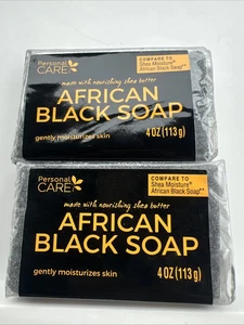 2er Pack Körperpflege Afrikanische Schwarze Seife mit Sheabutter 4oz (113g) - Bild 1 von 2