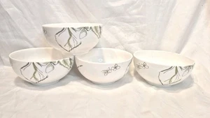 Replacement Vera Wang Wedgwood Floral Leaf 4 Bowls Bone China Good Condition - Picture 1 of 5