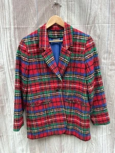Chaqueta Blazer Pendleton Vintage Lana Virgen Mujer Roja a Cuadros Hecha en EE. UU. 10/M - Imagen 1 de 9