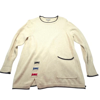 Habitat Clothes To Live In Beige Knit Sweater 100% Cotton Women Size M - Image 1 of 4