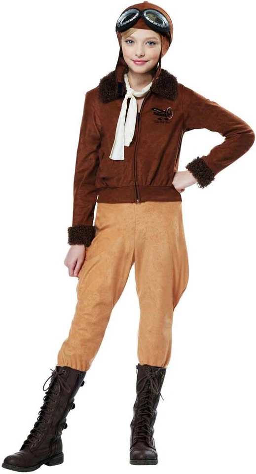 Amelia Earhart Child Costume Brown Size Medium Olx6