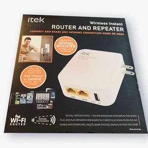 Itek Wireless Instant Router and Repeater 150 Mbps transfer speed, Signal Boost - Picture 1 of 5