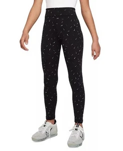 Nike Logo All Over Leggings Black Youth Kids Size L - Picture 1 of 7