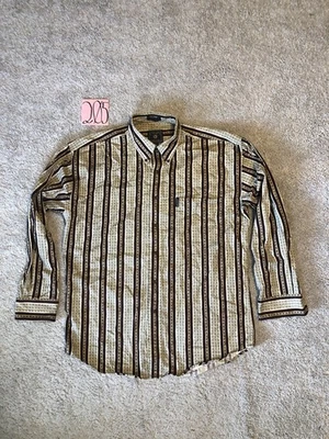 Camisa abotonada vintage Chaps Ralph Lauren para hombre mediana geométrica 100 % algodón Y2K Foto 1 de 4