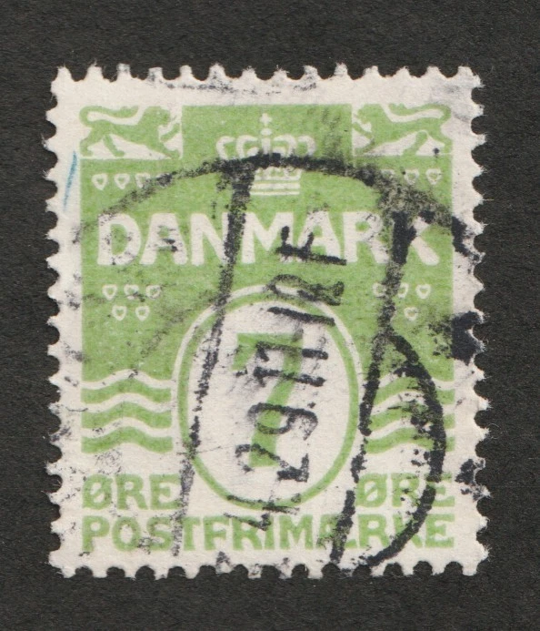 Dinamarca 1926 Sc# 91 verde manzana - 7 minerales - usado CV$7,25 Foto 1 de 1