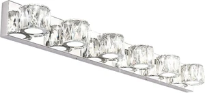 6 Lights 41In Crystal Vanity Lights over Mirror Long Bathroom Lighting Fixture M - Picture 1 of 8