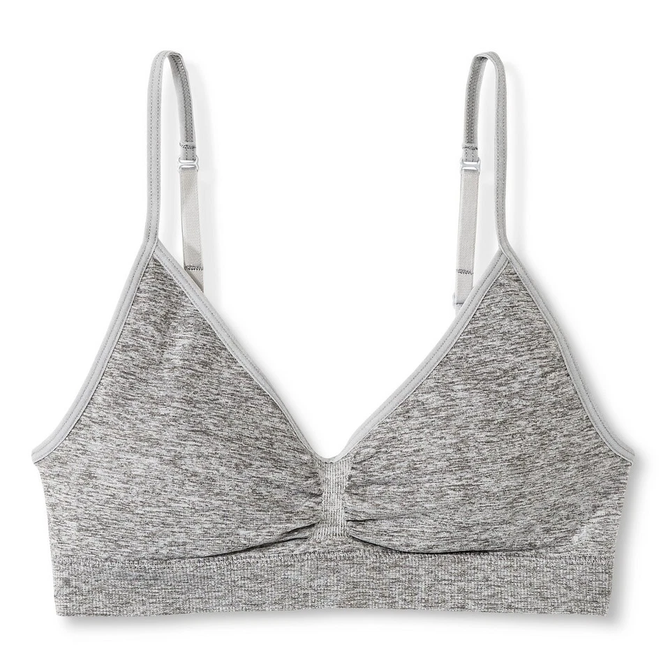 Sujetador deportivo acolchado recortado sin costuras gris jaspeado Circo para niñas, talla M 7/8         Foto 1 de 1